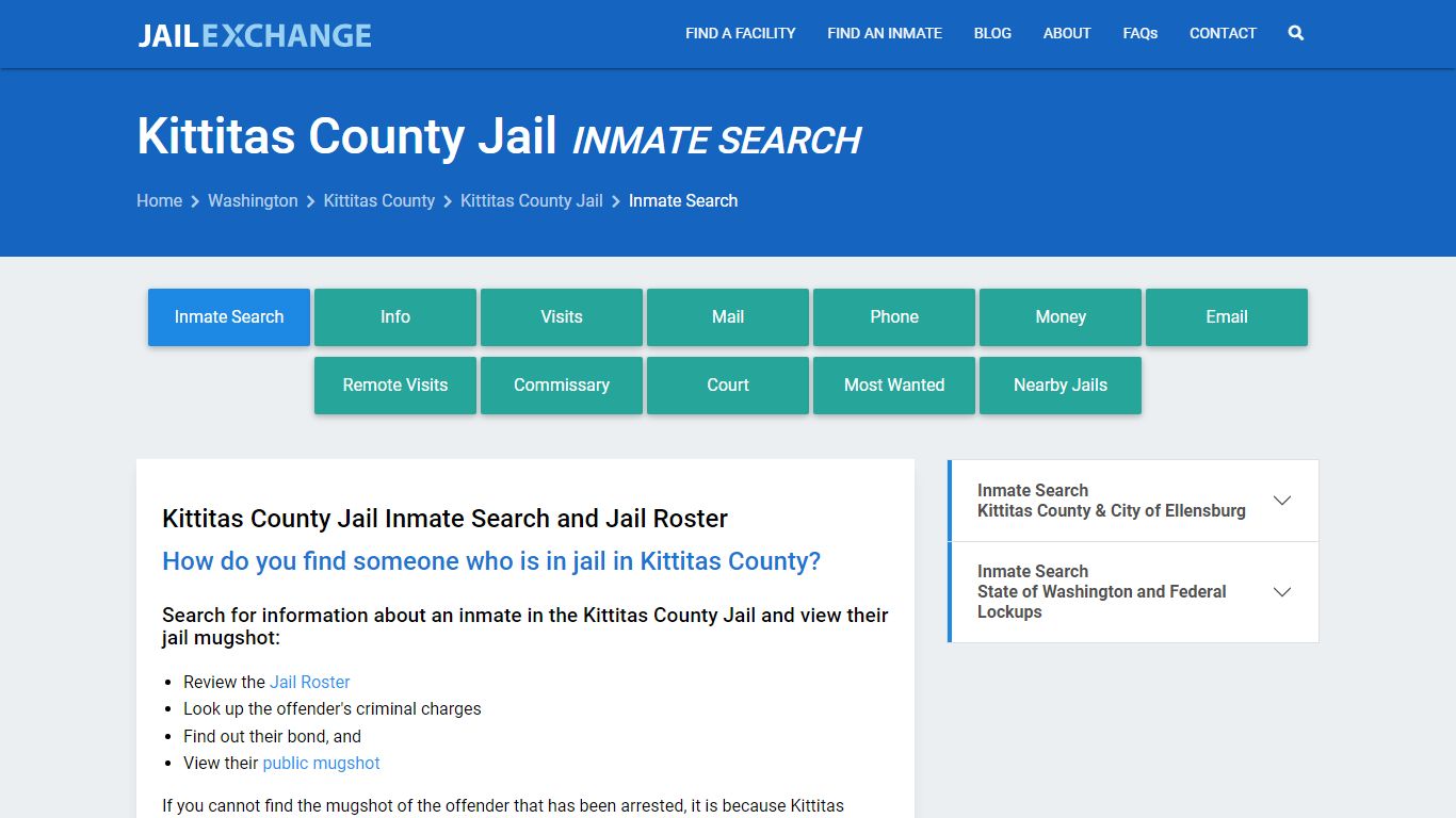 Inmate Search: Roster & Mugshots - Kittitas County Jail, WA